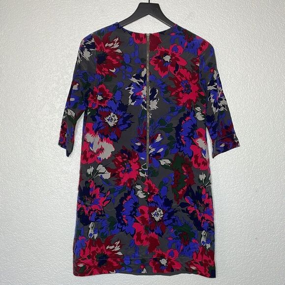 Fossil Silk Floral 3/4 Sleeve Dress Size 4 - Picture 2 of 7
